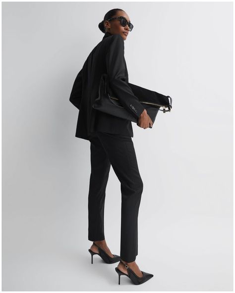 Monochrome Office, Suit Trousers, Tapered Trousers, Suit Designs, Trouser Suits, White Blouse, Slim Legs, Next Uk, Suits For Women