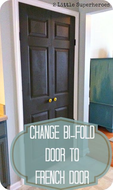 Change Bi-fold Door to French Door  ( i so want to do this to my closets!) Faux Brick Backsplash, Bifold Door, Brick Paneling, Brick Backsplash, Pantry Door, Oak Doors, Up House, French Door, Décor Diy