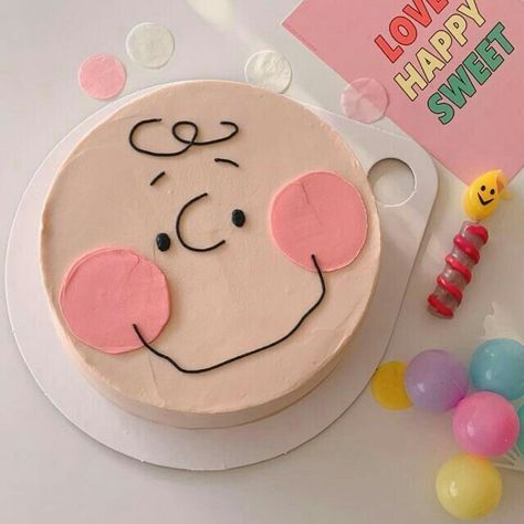 ☾ Pastel Cakes, Korean Cake, Torte Cupcake, Cute Baking, Simple Birthday Cake, Pretty Birthday Cakes, Cute Birthday Cakes, Just Cakes, Cute Desserts