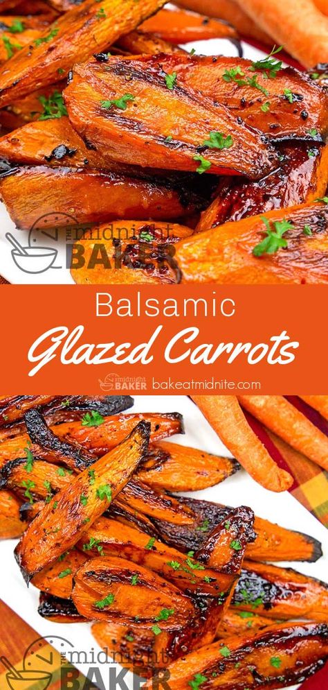 Easter Side Dishes Vegetables, Balsamic Glazed Carrots, Balsamic Carrots, Carrot Recipes Side Dishes, Balsamic Carrots Roasted, Carrots Roasted, Carrot Dishes, Easter Dinner Ideas, Balsamic Glaze Recipes