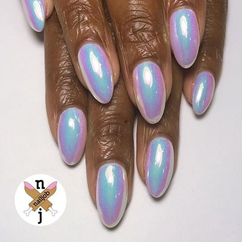 This Nail Polish Trend Is About To Blow Up, According To An Instagram Nail Artist Opal Nails, Manicure Gel, Colorful Nails, Nail Polish Trends, Almond Nails Designs, Instagram Nails, Nails 2024, Holographic Nails, Fancy Nails