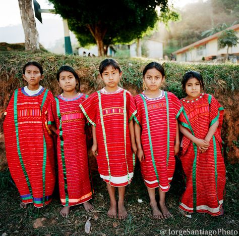 Fotosoaxaca: Niñas triquis en Santa Cruz Rio Venado, Oaxaca.... Native American Home, Mexican Fashion, First Nations, Central America, Face Art, Native American, Academic Dress, Most Beautiful, Textiles