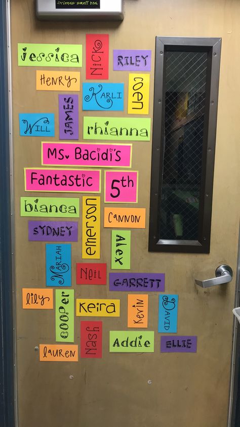 Student Names Wordle - brighten up your classroom door and welcome a new year of students! Collaborative Classroom Door, Student Names On Door, Classroom Door With Names, Welcome Back To School Bulletin Boards With Student Names, Classroom Door Names, 5th Grade Classroom Door Ideas, Happy New Year Classroom Door Ideas, Student Names Bulletin Board, 3rd Grade Door Decoration Ideas