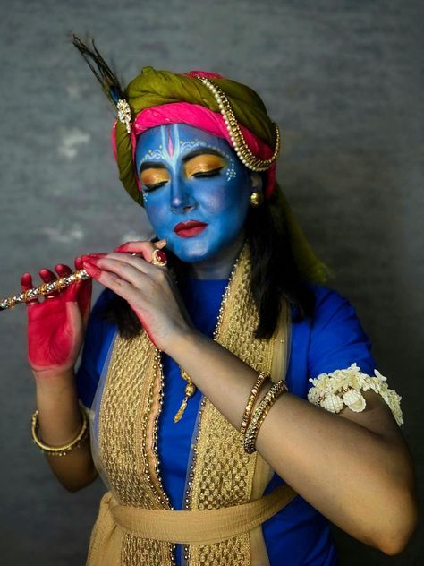 Happy janmashtami Krishna Face Makeup, Mor Pankh Background, Krishna Makeup, Krishna Face, Mor Pankh, Krishna Jayanthi, Sree Krishna, Makeup Shoot, Radha Beauty