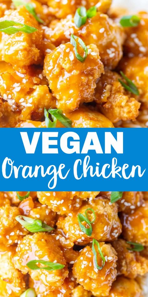 Vegan Orange Chicken Recipe, Vegan Orange Chicken, Orange Tofu Recipe, Kid Friendly Vegetarian Recipes, Orange Sauce Recipe, Orange Chicken Sauce, Crispy Cauliflower, Vegan Kids Recipes, Orange Chicken Recipe