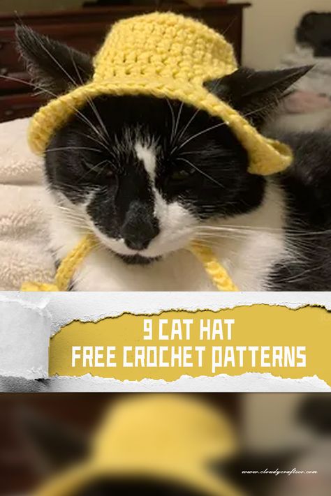 9 Cat Hat FREE Crochet Patterns - iGOODideas.com Cat Hat Pattern, Cat Santa Hat, Gato Crochet, Santa Hat Pattern, Crochet Santa Hat, Crochet Cat Hat, Hat Patterns Free, Crochet Santa, Bonnet Crochet