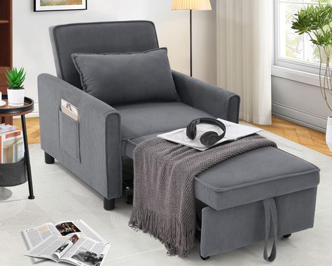 PRICES MAY VARY. 𝟰-𝗶𝗻-𝟭 𝗖𝗼𝗻𝘃𝗲𝗿𝘁𝗶𝗯𝗹𝗲: The convertible sofa chair is easily converted into a single sofa chair, sleeper bed, recliner, lounge chair truly realizing the versatility of a sofa. it's perfect for your dorm, apartment and home office. It can also provide a place to stay for overnight friends or guest. It is very practical for a limited small space 3 𝗟𝗲𝘃𝗲𝗹𝘀 𝗔𝗱𝗷𝘂𝘀𝘁𝗮𝗯𝗹𝗲 𝗕𝗮𝗰𝗸𝗿𝗲𝘀𝘁 : This sofa chair has 3 levels adjustable backrest which can better adapt Pull Out Bed Couch, Chair Sleeper, Brown Couch Living Room, Dorm Apartment, Convertible Bed, Office Small, Folding Sofa Bed, Pull Out Sofa, Apartment Office