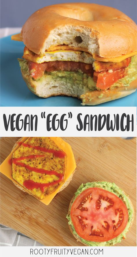 A vegan breakfast sandwich recipe that is high protein, delicious, and easy to make. Try this epic vegan egg sandwich the next time you're craving the ultimate plant based breakfast! Breakfast Tofu Ideas, Vegan Bagel Sandwich Breakfast, Vegan Breakfast Wraps Recipes, Tofu Bagel Sandwich, Vegan Breakfast Sandwich Recipes, Plant Based Breakfast Sandwich, Vegan Breakfast Salad, Vegan Egg Sandwich Breakfast, Tofu Egg Sandwich