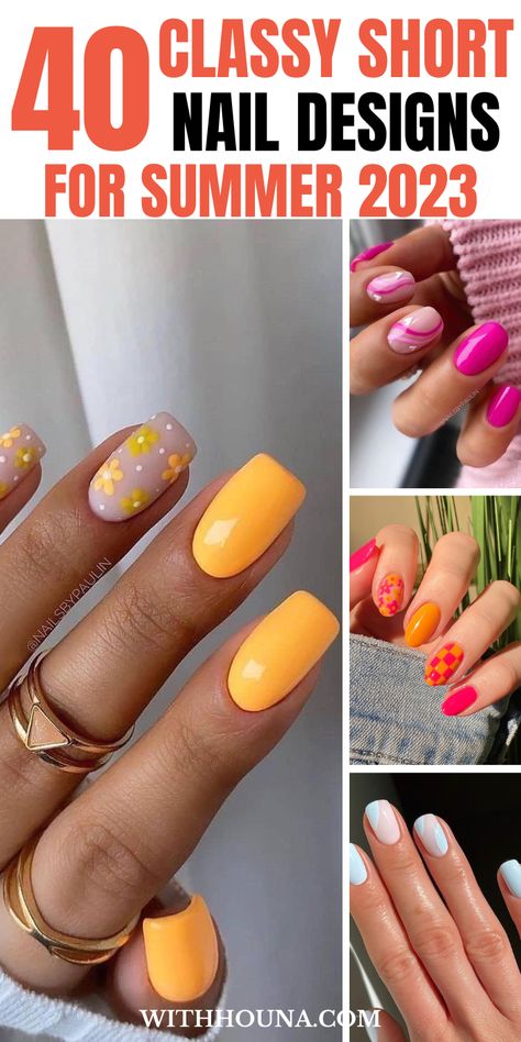 40 Classy Short Nail Designs For Summer 2023 To Recreate Colourful Nails, Cowboy Copper, Mom Cut, Summer Gel Nails, Cute Short Nails, Short Gel Nails, Pink Gel, Summer Manicure, Colorful Nails