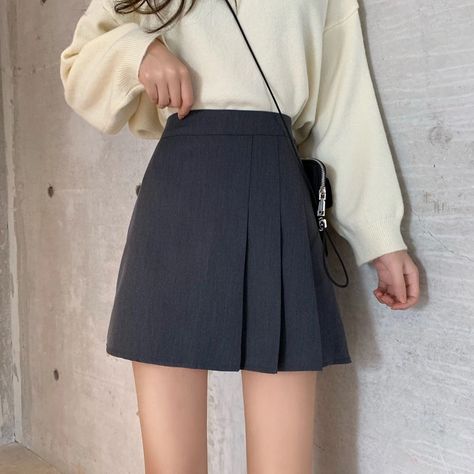 Rok Mini, Pastel Goth Fashion, Solid Skirt, Harajuku Outfits, Knee Skirts, Y2k Aesthetic Outfits, A Line Mini Skirt, Trendy Summer Outfits, Polyester Dress