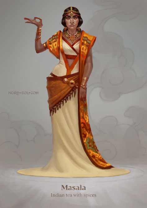 Tea Princess, Female Character Concept, Fiction Idea, Desert Art, Dress Sketches, Fantasy Paintings, Fantasy Rpg, Illustration Girl, Fantasy Inspiration