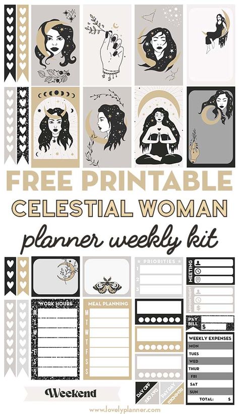 Diy Digital Planner Stickers, Witchy Daily Planner, Witchy Digital Planner, 2024 Planner Printable Free, Witchy Planner Printables Free, Witchy Planner Ideas, Witchy Stickers Printable, Free Stickers Printables Aesthetic, Witchy Planner Printables