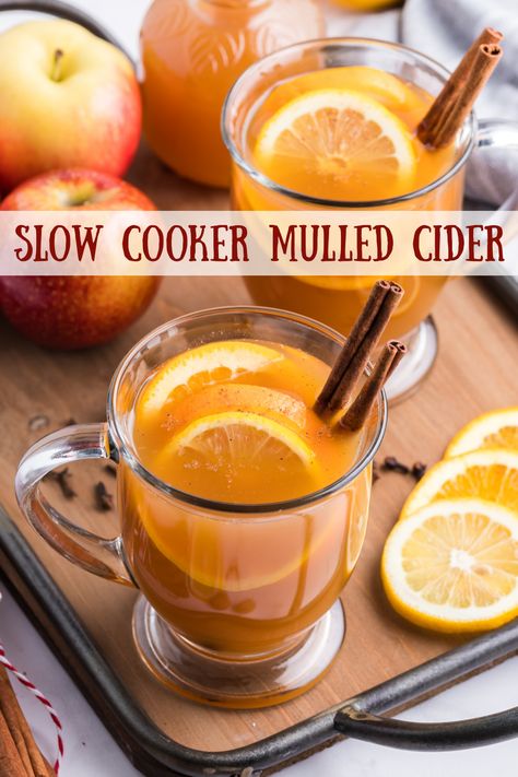 Slow Cooker Mulled Cider recipe from RecipesForHolidays.com #slow #cooker #slowcooker #crockpot #mulled #cider #recipe #RecipeGirl Slow Cooker Hot Apple Cider Recipe, Crockpot Hot Cider Recipe, Slow Cooker Cider Recipe, Hot Mulled Cider Recipe Crock Pot, Mulling Cider Recipe, Crock Pot Cider Recipe, Crock Pot Hot Cider, Crock Pot Mulled Apple Cider, Crock Pot Apple Cider Recipe