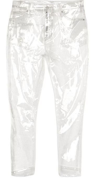 Clear Jeans, Clear Pants, Stylish Raincoats, Women High Waist Pants, Transparent Fashion, Topshop Jeans, Long Trousers, Trouser Style, Topshop Outfit