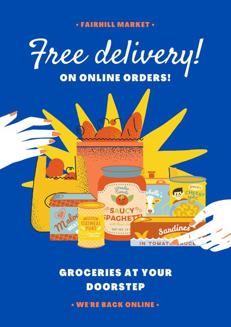 Groceries advertising poster on Behance Grocery Discount Poster, Grocery Graphic Design, Food Market Poster, Grocery Poster Design, Grocery Poster, Supermarket Poster, Supermarket Branding, Grocery Store Ads, Grocery Ads