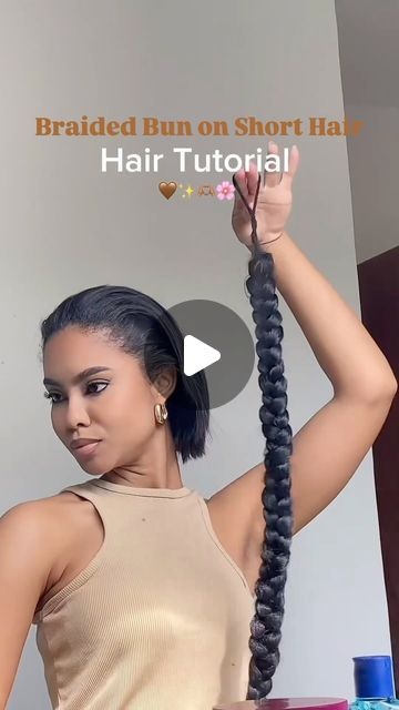 VoiceOfHair ®️ on Instagram: "A sleek bun always eats😍🔥⁣ ⁣ Love this updo on @nicclops 🙌🏾 This is such a cute go-to style when you aren’t able to make it to the salon👌🏾⁣ This is a great option if you have short hair 🔥 She looks gorgeous 💕 ⁣ What’s your go-to style when your hair isn’t done? ✨#voiceofhair ⁣ ⁣ #topknot #updo #protectivestyle #backtoschoolhair #braidedponytail #braidedbun #homecominghairstyles #protectivehairstyle" Straight Back Ponytail Natural Hair, Slick Ponytail Ideas For Black Women, Simple Updo Black Women, Wig Low Bun Hairstyles Black Women, Updo Ponytails For Black Women, Updos With Bangs Casual, Bun With Braid Around It, Ponytail Extensions Black Women, Natural Hair Formal Updo