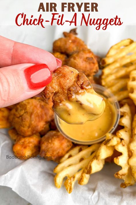 air fryer chick fil a nuggets Air Fryer Chickfila Chicken, Chickfila Nuggets Air Fryer, Chick Fil A Nuggets Recipe Air Fryer, Chick Fil A Chicken Recipe Air Fryer, Chicken Nuggets Recipe Air Fryer, Chick Fil A Tenders Recipe, Wendys Chicken Nuggets, Chik Fil A Chicken, Copycat Chick Fil A Nuggets