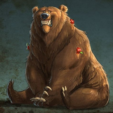 Crazy Bear, Bear Character Design, Aaron Blaise, Bear Artwork, Animal Illustration Art, Bear Character, Bear Drawing, Desenho Tattoo, Cartoon Bear