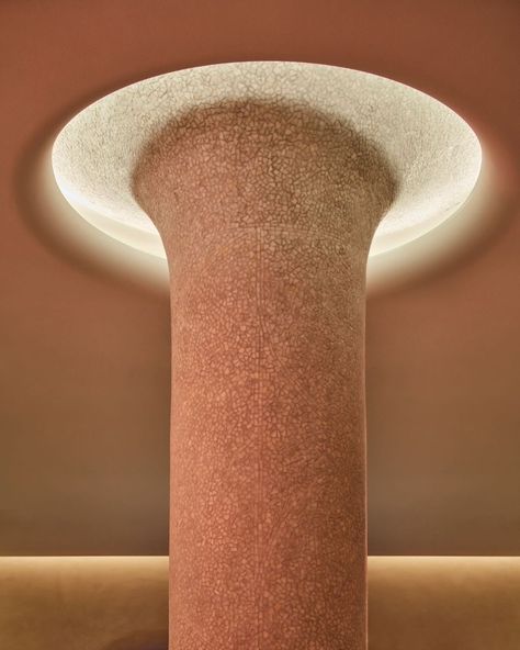 Round Column Design, Column Cladding, The Red Room, Column Lighting, Round Column, Case Study Design, Cove Lighting, Dieter Rams, Column Design