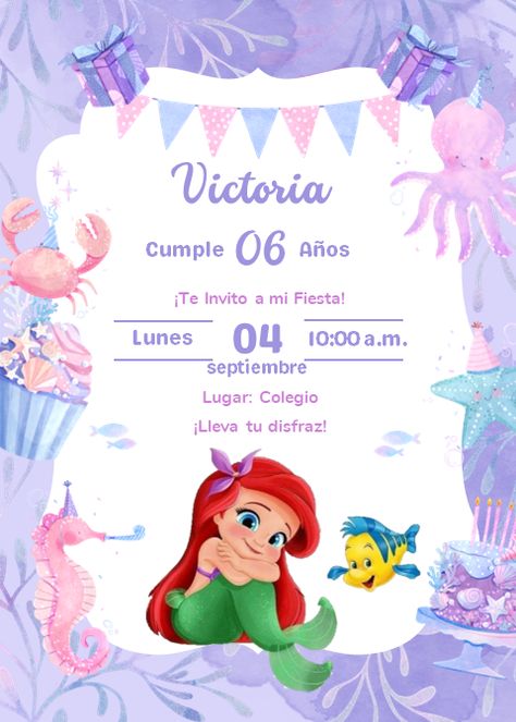 Ariel Birthday Party, Mermaid Birthday Party Invitations, Mermaid Theme Birthday Party, Ariel Birthday, Fall Arts And Crafts, Mermaid Theme Birthday, Mermaid Theme, Mermaid Birthday Party, Birthday Games