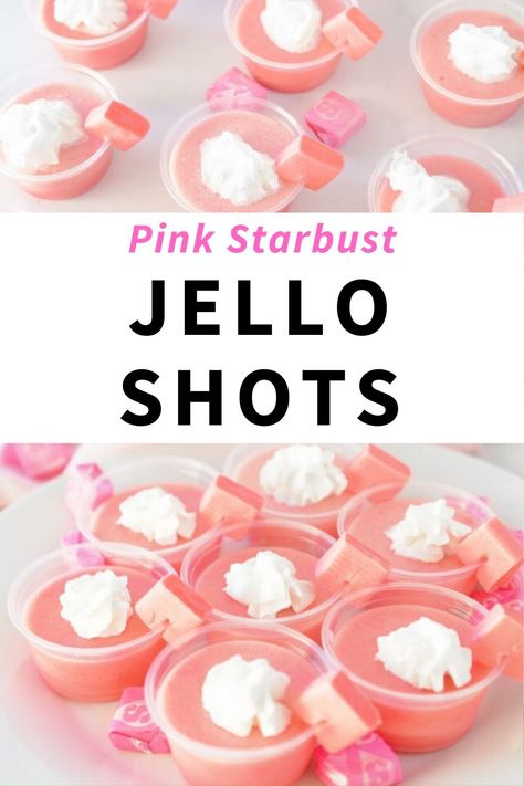 Pink starburst jello shots | how to make jello shots with starbursts | jello shot recipe | easy jello shot recipe | best drinks for summer | best party drinks | starburst jello shots | vegan jello shots | pink starburst recipes I delicious summer drinks I vegan summer drinks I sweet drinks I pink drinks I easy jello shot recipe I tips for making jello shots #pinkstarburst #starburst #jelloshots #drinks #vegandrinks Jello Shots Pink, Starburst Jello Shots Recipe, Pink Starburst Jello Shots, Starburst Jello Shots, Vegan Jello Shots, Vegan Cool Whip, Pink Jello, Vegan Jello, Pink Starburst