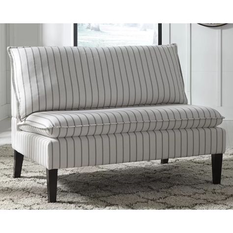 Bench With Back, Accent Bench, Salon Suites, Upholstery Foam, Grey Upholstery, Ashley Furniture Homestore, Style Rustique, Wood Bench, Upholstered Bench