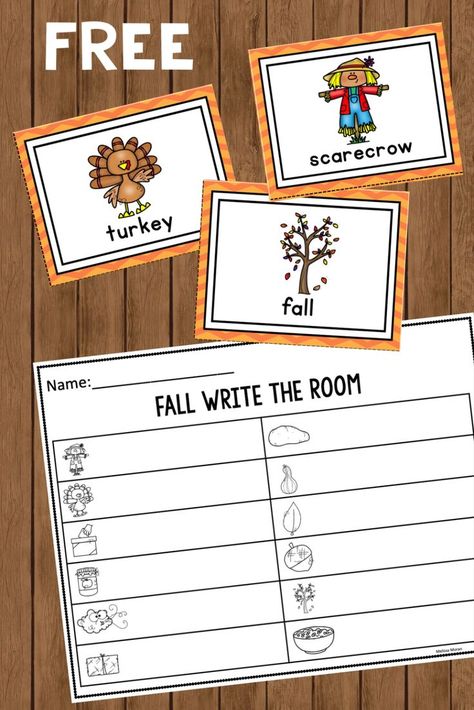 Fall Writing Activities Preschool, Fall Writing Kindergarten, Fall Write The Room, November Writing Activities, Fall Reading Activities, Fall Kindergarten Crafts, Fall Writing Activities, Thanksgiving Classroom Activities, Thanksgiving Activities For Kindergarten