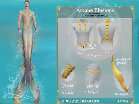 This set of accessories corresponds to Merman Lunae, contains: Found in TSR Category 'Sims 4 Sets' Merman Tails, Los Sims 4 Mods, Mermaid Accessories, Sims Packs, Pelo Sims, Free Sims, Sims 4 Dresses, Sims 4 Characters, Sims Four