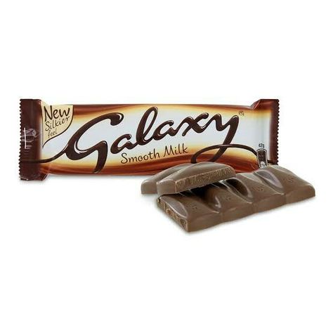 Galaxy is a chocolate bar, made and marketed by Mars, Incorporated, and first manufactured in the United Kingdom in the 1960s. Chocolate History, Stok Makanan, Chocolate Galaxy, Chocolate Candy Brands, Galaxy Chocolate Bar, History Of Chocolate, Galaxy Chocolate, Milk Chocolate Bar, Chocolate Roll