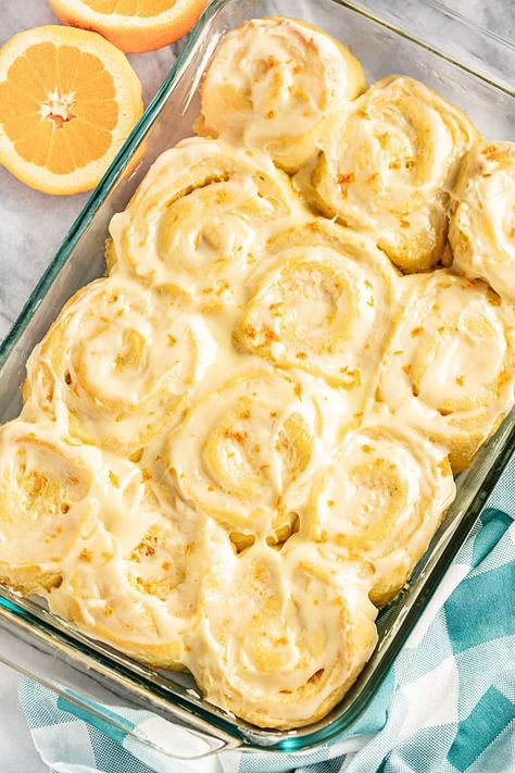 Homemade Orange Rolls, Orange Cinnamon Rolls, Orange Sweet Rolls, Orange Cream Cheese, Sweet Roll Recipe, Orange Rolls, Breakfast Rolls, Cream Cheese Glaze, Breakfast Sweets