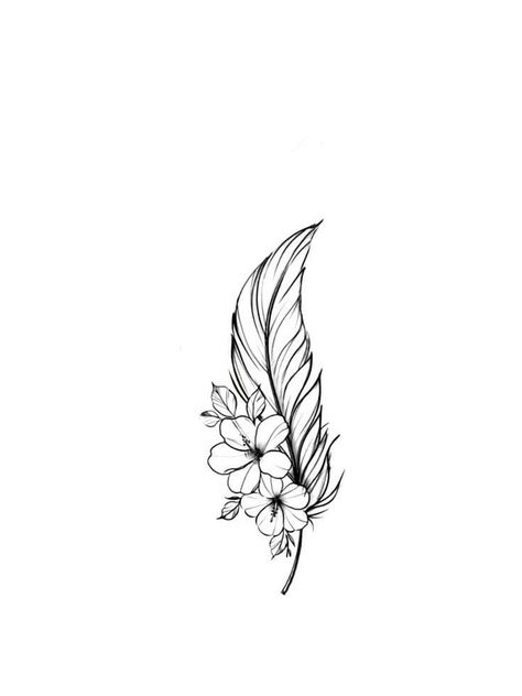 White Feather Tattoo, White Feather Tattoos, Beautiful Spine Tattoos, Sunflower Tattoo Simple, Black And White Feather, Tattoo Feather, Tattoo With Flowers, Learn To Tattoo, Peace Tattoos