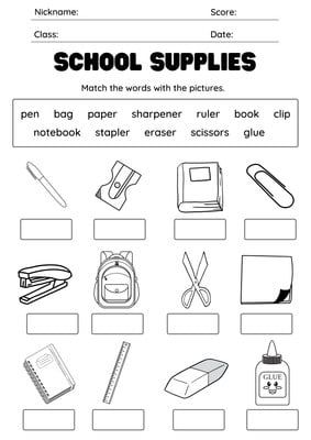 Stationary Worksheet, My School Bag Worksheet, English Test For Kids, School Supplies Activities For Kids, How Many Worksheet, Classroom Objects Activities, School Objects Activities, School Things Worksheet, Classroom Objects Worksheet