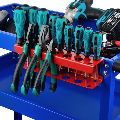 PRICES MAY VARY. 📌[Magnetic Screwdriver Storage Rack]: The screwdriver storage rack helps you organize your messy workbench and perfectly arrange screwdrivers, pliers and other tools. No more digging through a messy toolbox! 🔧[Heavy Duty Plier Tool Holder]: The magnetic tool holder is made of heavy-duty metal steel with reinforcements and welds on the rack, making the tool holder stronger and preventing the storage rack from breaking easily, thus protecting your tools. 📌[Utility Storage Tools Mobile Tool Storage, Screwdriver Storage, Tool Carts, Magnetic Tool Holder, Metal Organizer, Garage Organizer, Porch Bar, Magnetic Tools, Tool Storage Diy