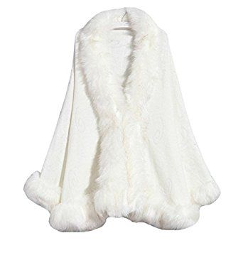 Winter Wedding Dress Fur, Fur Wedding Dress, Shawls For Wedding, Fur Cloak, Sweater Cape, Accessories Bride, White Fur Coat, Cloak Coat, Faux Fur Shawl