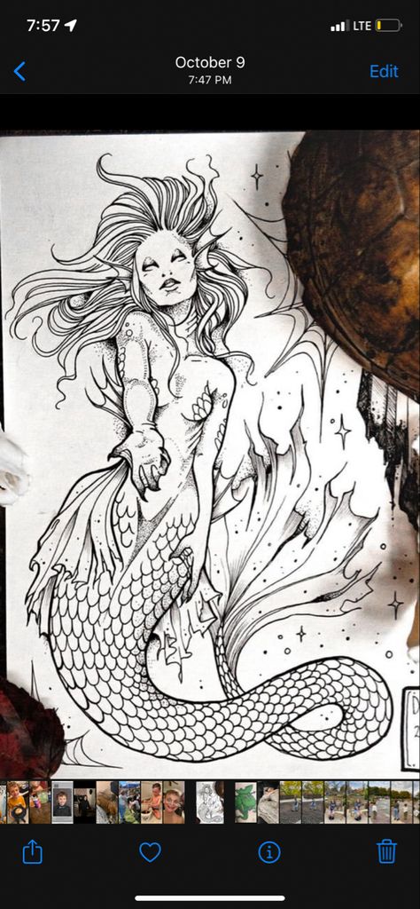 Siren Sketch Tattoo, Mermaid Theme Tattoo Sleeve, Siren Leg Sleeve Tattoo, Siren Song Art, Aries Mermaid Tattoo, Creepy Mermaid Drawing, Siren Tattoo Ideas For Women, Siren Pinup Tattoo, Siren Eyes Tattoo