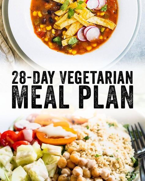 Looking for a vegetarian weekly meal plan? Here's a 28 day vegetarian meal plan with planning ideas and a meal planning calendar with food to cook. #mealplan #mealprep #healthy #recipes #healthyfood #mealplanning #vegetarian Vegetarian Weekly Meal Plan, Meal Planning Calendar, Food To Cook, Clean Eating Vegetarian, Pasta Vegetariana, Vegetarian Meal Plan, Delicious Clean Eating, Planning Calendar, Couple Cooking