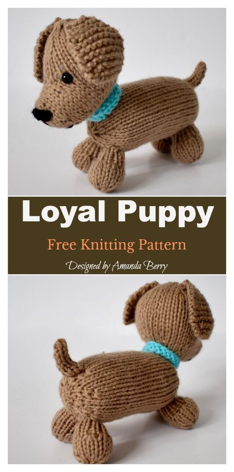 Knitting Patterns Free Dog, Teddy Bear Knitting Pattern, Knitted Dog, Knitted Toys Free Patterns, Animal Knitting Patterns, Basic Stitches, Free Toys, Crochet Baby Toys, Knitting Patterns Toys