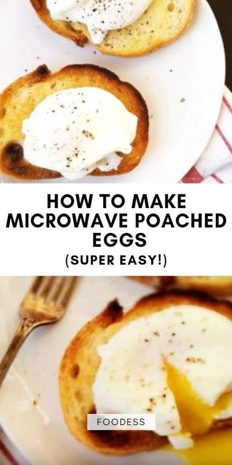 Poached Eggs Microwave, Eggs In The Microwave, Cooking Poached Eggs, Microwave Cooking Recipes, Easy Poached Eggs, Easy Microwave Recipes, Super Easy Breakfast, Poached Egg Recipe, Perfect Poached Eggs