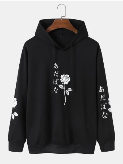 Basic Streetwear, Rose Graphic, Black Hoodie Men, Autumn Design, Fall Clothing, Boys Sweatshirts, Streetwear Casual, Hoodie Outfit, Casual Spring