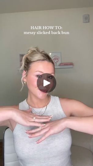 Step by step tutorial for this messy slicked back bun hairstyle for short hair #shorthairstyles #hairhack #messybun #hairstyleideas #easyhairstyles #hairtok | Alyssarayelee | Alyssarayelee · Original audio Short Hair Slicked Back, Short Hair Slick Back, Slicked Back Bun, Hairstyle For Short Hair, Hairstyle For Short, Bun Hairstyle, Slick Hairstyles, Messy Bun, Bun Hairstyles