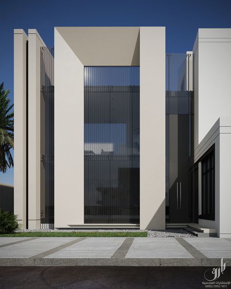 MODERN-VA1 :: Behance Modern Building Facade Design, Modern Villa Design Exterior, Residence Facade Design, Modern Elevation Designs For House, Modern Villa Facade, Modern Classical Architecture, Commercial Facade, Classic Palace, Villa Facade