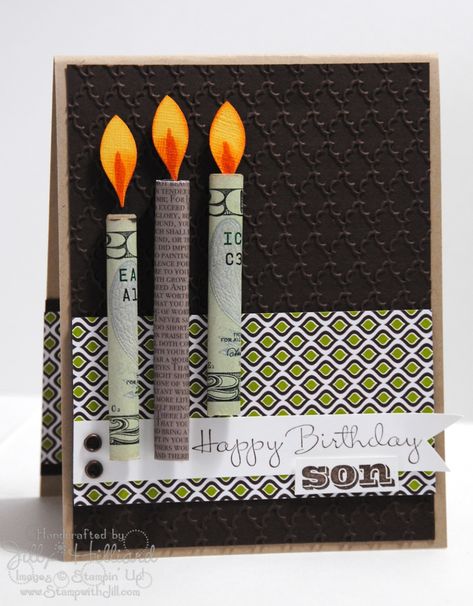 Money Birthday, Money Candles, Birthday Candle Card, Money Candle, Creative Money Gifts, Money Gifts, Everyday Cards, Ge Bort, Candle Cards