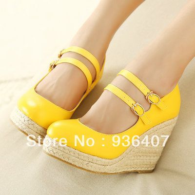 Boot Wedges, Yellow Wedges, Closed Toe Wedges, Heel Wedges, Closed Toe Heels, Closed Toe Shoes, High Heel Wedges, Nikes Girl, Yellow Shoes