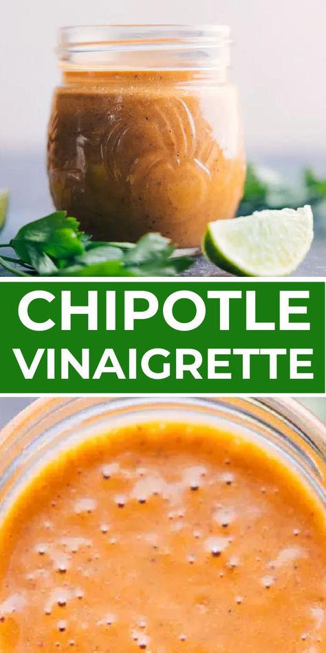 Chipotle Honey Vinaigrette, Chipotle Vinaigrette, Honey Vinaigrette, Chipotle Dressing, Healthy Dressing, Salad Dressing Recipes Healthy, Food Salad, Pantry Ingredients, Vinaigrette Recipe