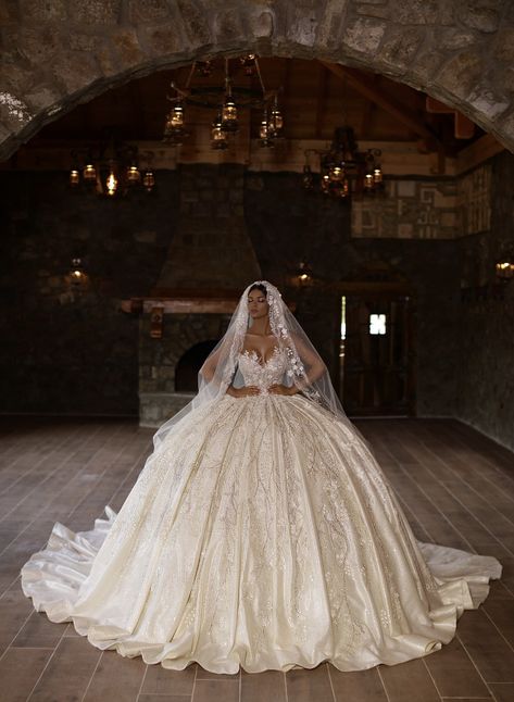 Cinderella Type Wedding Dresses, Extravagant Wedding Dresses, Dream Wedding Decorations, Extravagant Wedding, Luxury Wedding Decor, Wedding Dresses Cinderella, Royal Wedding Dress, Pretty Wedding Dresses, Fancy Wedding Dresses