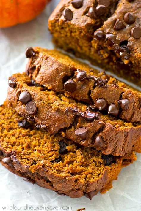 Pumpkin Banana Bread, Chocolate Chip Bread, Pumpkin Chocolate Chip Bread, Pumpkin Banana, Pumpkin Bread Recipe, Chocolate Chip Banana Bread, Banana Chocolate, Pumpkin Chocolate Chips, Banana Chocolate Chip