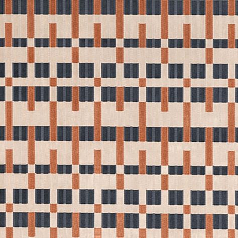 Kirkby Design Northern K5218 Burnt Orange/03 | James Dunlop Textiles Kirkby Design, Burnt Orange Fabric, Jane Clayton, Interlocking Blocks, Fabric Roller Blinds, Floor Pattern, Dado Rail, Modern Textiles, Deer Valley