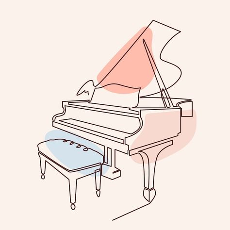 Free vector hand drawn piano drawing ill... | Free Vector #Freepik #freevector #piano #drawing #illustration #music Piano Keys Drawing, Cartoon Piano, Piano Illustration, Piano Drawing, Piano Girl, Piano Classes, Illustration Music, Music Wallpaper, Vector Hand