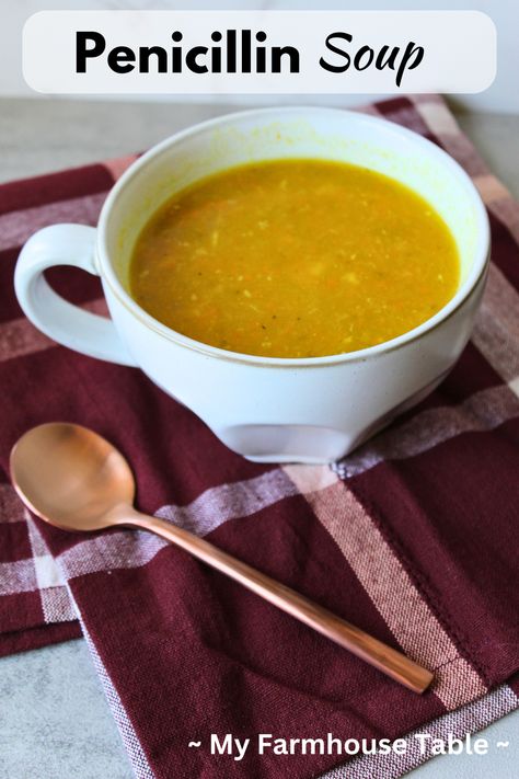 Penicillin Soup - My Farmhouse Table Liquid Penicillin Soup, Jewish Penicillin Soup Chicken, Penicillin Soup Recipes, Pennicillian Soup, Italian Penicillin Soup, Penicillin Soup, Italian Penicillin, Pizza Soup, Immunity Boost