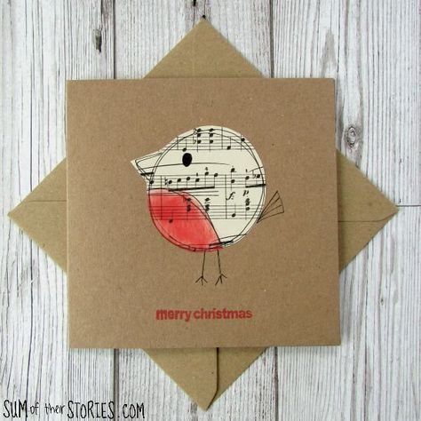 Music Christmas Cards, Card Diy Ideas, Sheet Music Christmas, Christmas Card Diy, Music Christmas, Diane Arbus, Simple Christmas Cards, Christmas Card Art, Craft Christmas